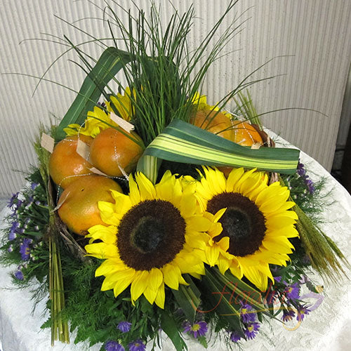 Girasoles con mandarinas