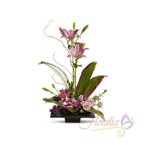 Ikebana con orquídeas