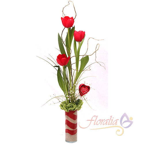Tulipanes con mensaje